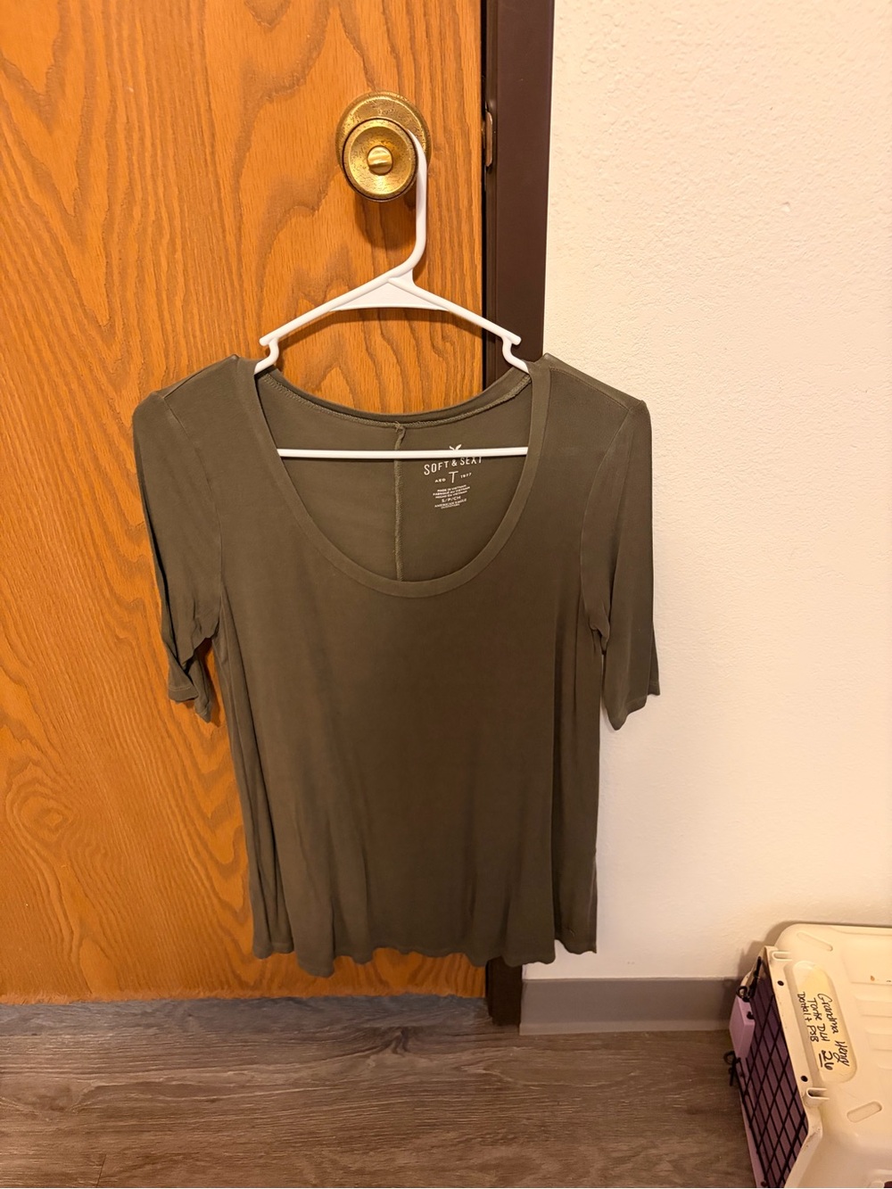 Olive Green Women's Scoop Neck Top
